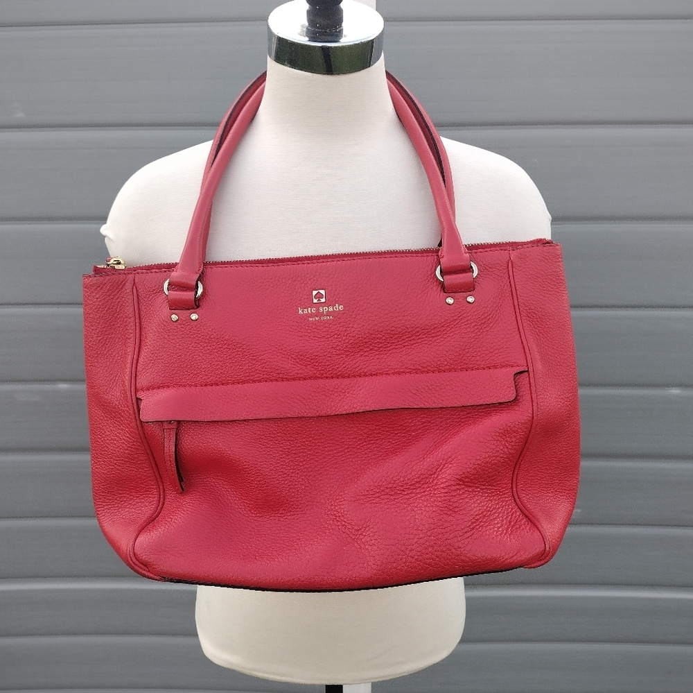 Kate Spade New York Alida Grant Park Red Leather Tote